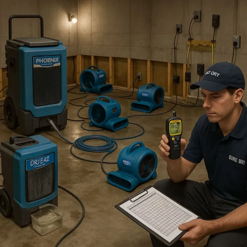 Structural Drying and Dehumidification process in Universal City, TX